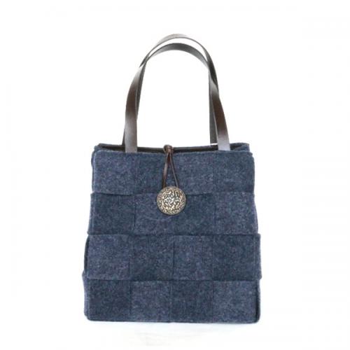 アルマトヌッティ Wool Felt Bag With Button Blu