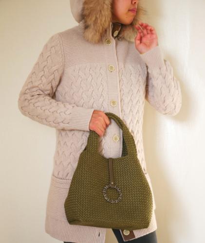 プラチナム Cotton Yarn Tote Piccolo Oliva
